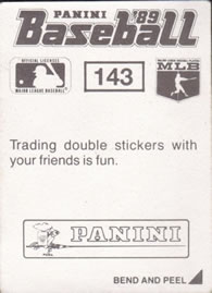 1989 Panini Stickers #143 Ron Jones Back