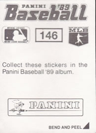 1989 Panini Stickers #146 Don Carman Back