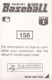 1989 Panini Stickers #158 Pirates Logo Back