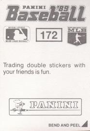 1989 Panini Stickers #172 Barry Bonds Back