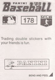 1989 Panini Stickers #178 Joe Magrane Back