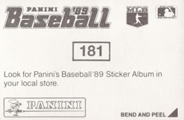1989 Panini Stickers #181 Busch Stadium Back