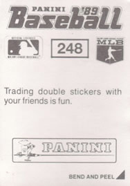 1989 Panini Stickers #248 Frank Viola Back