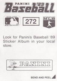 1989 Panini Stickers #272 Lee Smith Back