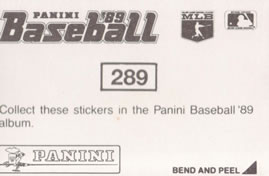 1989 Panini Stickers #289 Anaheim Stadium Back