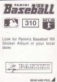 1989 Panini Stickers #310 Harold Baines Back