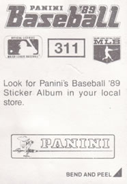 1989 Panini Stickers #311 Daryl Boston Back