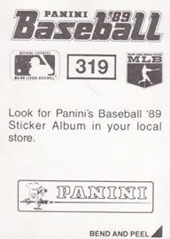 1989 Panini Stickers #319 Doug Jones Back