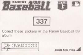 1989 Panini Stickers #337 Tiger Stadium Back