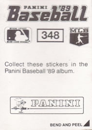 1989 Panini Stickers #348 Gary Thurman Back