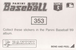 1989 Panini Stickers #353 Royals Stadium Back