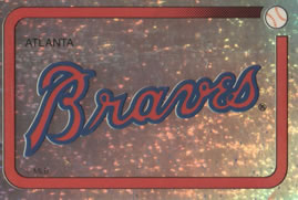 1989 Panini Stickers #38 Braves Script Front