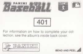 1989 Panini Stickers #401 Yankee Stadium Back