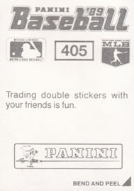 1989 Panini Stickers #405 Willie Randolph Back