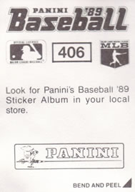 1989 Panini Stickers #406 Mike Pagliarulo Back