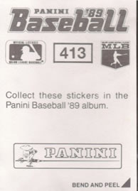 1989 Panini Stickers #413 Storm Davis Back