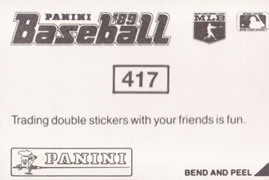 1989 Panini Stickers #417 Oakland-Alameda County Coliseum Back