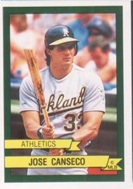 1989 Panini Stickers #422 Jose Canseco Front