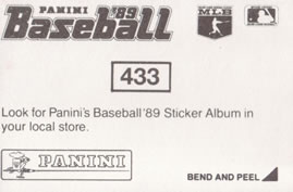 1989 Panini Stickers #433 The Kingdome Back