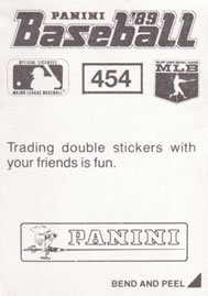 1989 Panini Stickers #454 Scott Fletcher Back