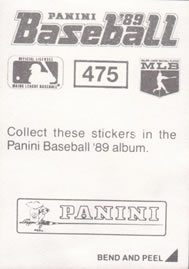 1989 Panini Stickers #475 Frank Viola Back