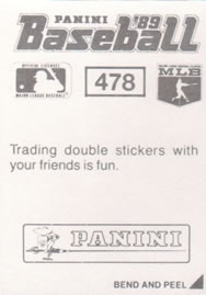 1989 Panini Stickers #478 Walt Weiss Back
