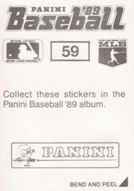 1989 Panini Stickers #59 Andre Dawson Back