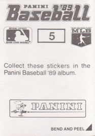 1989 Panini Stickers #5 Doug Jones Back
