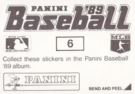 1989 Panini Stickers #6 Wrigley Field Back