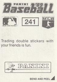 1989 Panini Stickers #241 Cal Ripken, Jr. Back
