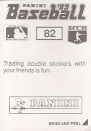 1989 Panini Stickers #82 Bob Knepper Back