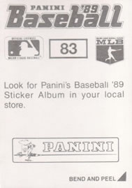 1989 Panini Stickers #83 Nolan Ryan Back
