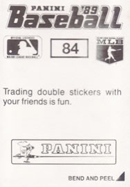 1989 Panini Stickers #84 Mike Scott Back
