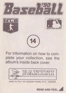 1990 Panini Stickers #14 Lee Smith Back