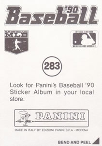 1990 Panini Stickers #283 Tim Raines Back