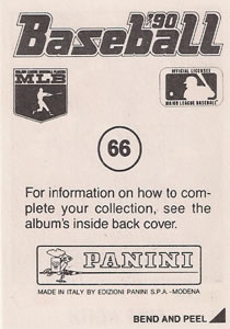 1990 Panini Stickers #66 Mike Heath Back