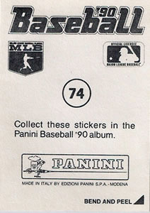 1990 Panini Stickers #74 Tigers Logo Back