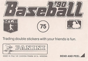 1990 Panini Stickers #75 Tigers Helmet Back
