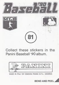 1990 Panini Stickers #81 Bret Saberhagen Back