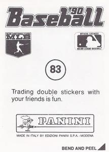 1990 Panini Stickers #83 Frank White Back