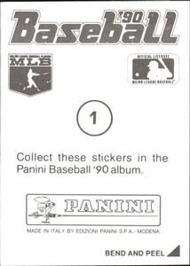 1990 Panini Stickers #1 Randy Milligan Back