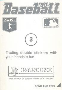 1990 Panini Stickers #3 Bill Ripken Back