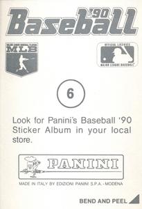 1990 Panini Stickers #6 Bob Milacki Back