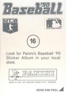 1990 Panini Stickers #16 Mike Greenwell Back
