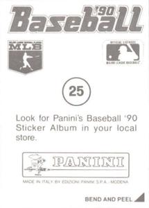 1990 Panini Stickers #25 Jody Reed Back