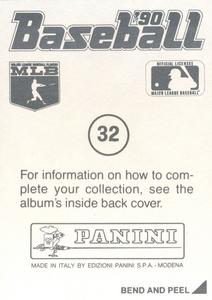 1990 Panini Stickers #32 Chuck Finley Back