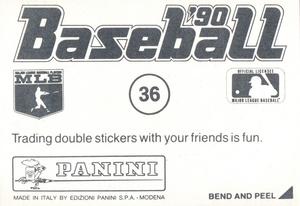 1990 Panini Stickers #36 Angels Helmet Back