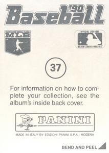 1990 Panini Stickers #37 Kirk McCaskill Back