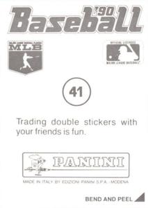 1990 Panini Stickers #41 Ozzie Guillen Back