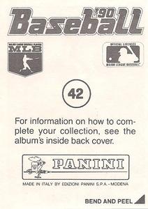 1990 Panini Stickers #42 Melido Perez Back